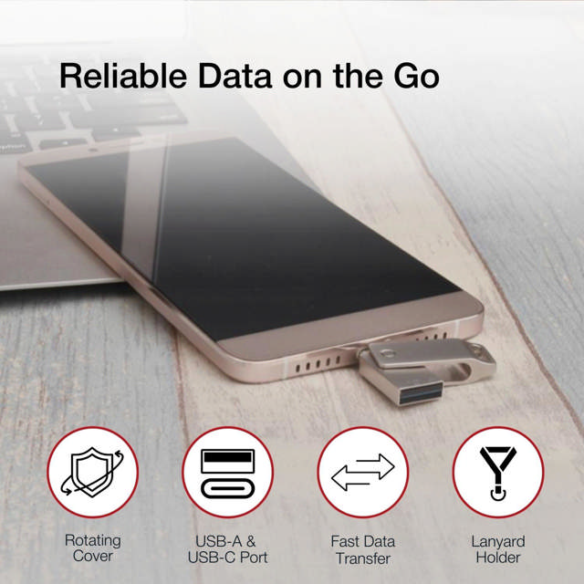 Shintaro 128GB USB-C & USB-A Pocket Disk