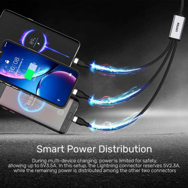 Unitek 3-in-1 USB-C to Lightning Micro