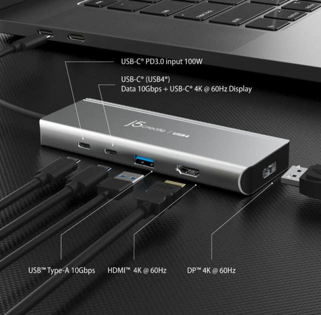J5create USB4 Dual 4K Multi-Port Hub