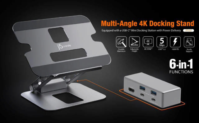J5create Multi-Angle 4K Docking Stand