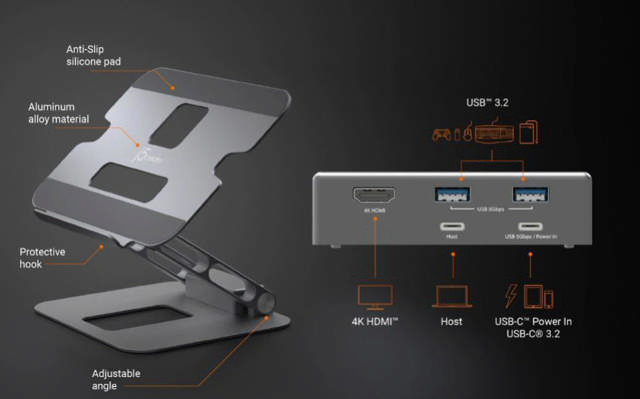 J5create Multi-Angle 4K Docking Stand