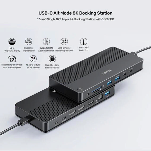 Unitek 13-in-1 USB-C 8K Docking Station