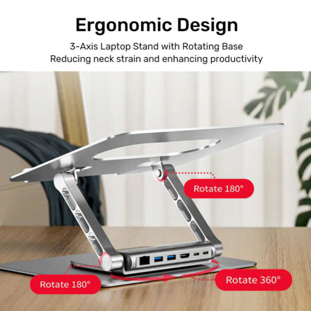 Unitek 360 degree Laptop Stand w/ USB-C