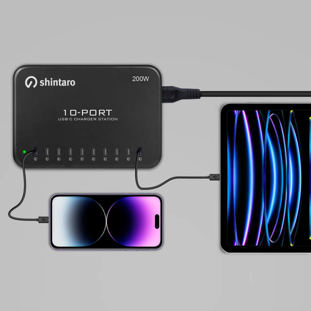 Shintaro 200W 10-Port USB-C GaN Charger