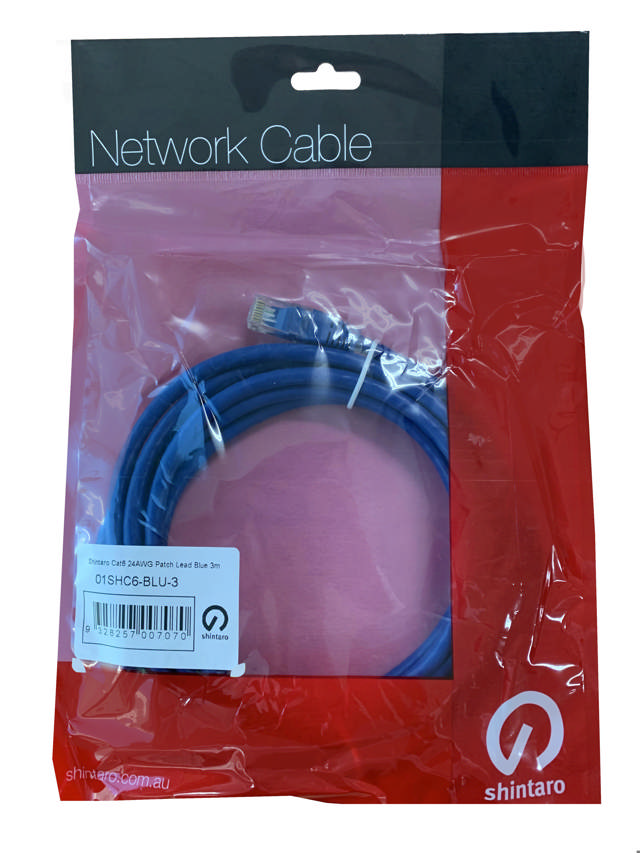 Shintaro Cat6 24 AWG Patch Lead Blue 2m