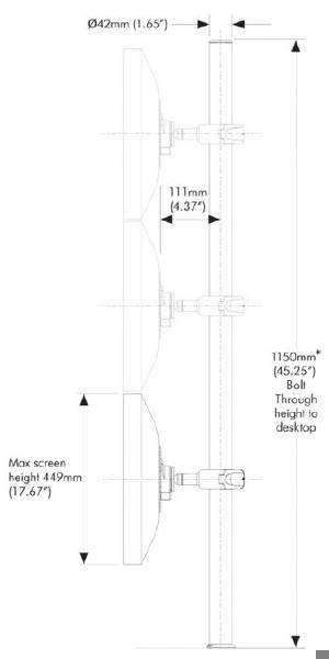 Atdec POS Single Display Pole 1150mm