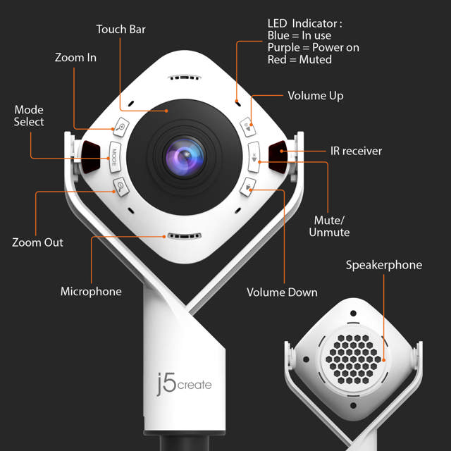 J5create JVU368 360 All Around Webcam